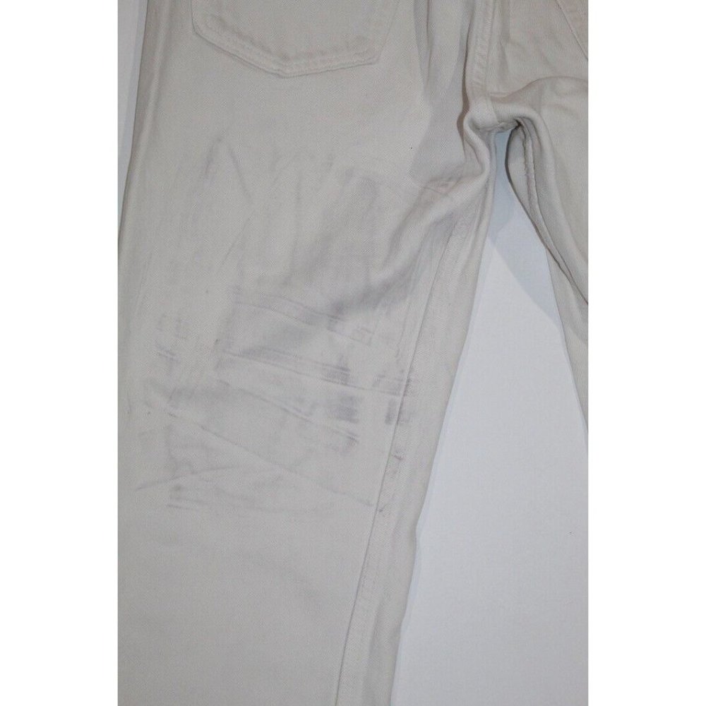 Vintage 90s Levis 501 USA Jeans 80s White Bleach Wash Worn Fray Raw Hem 32 x 27 - Picture 9 of 9